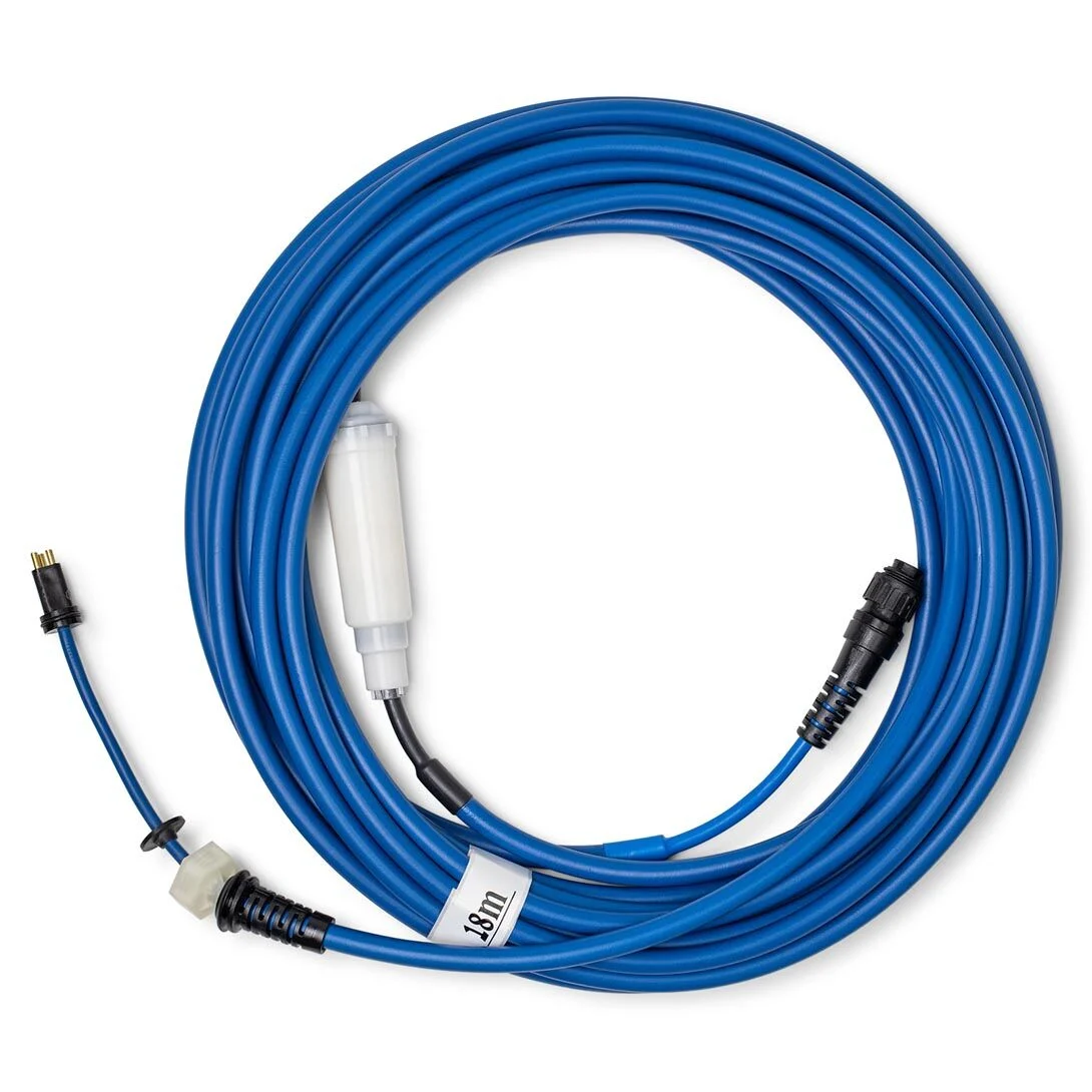 Blue 3-wire Thick Cable with Swivel, 18m/60ft